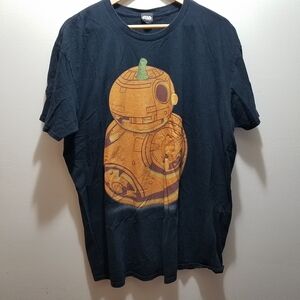 Star Wars BB-8 Pumpkin Halloween Black Shirt Men's 2XL Disney Shirt XXL